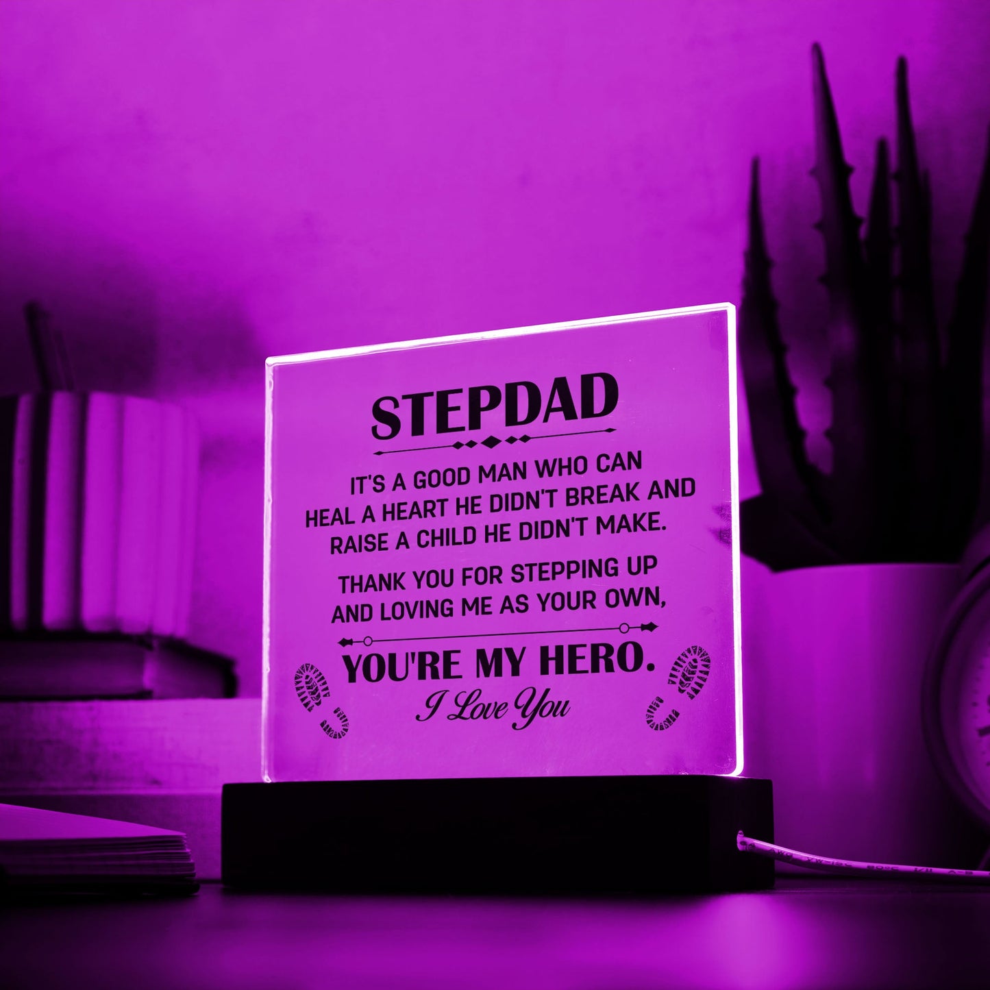 Gift for Stepdad Thank You for Steppig Up Acrylic Plaque