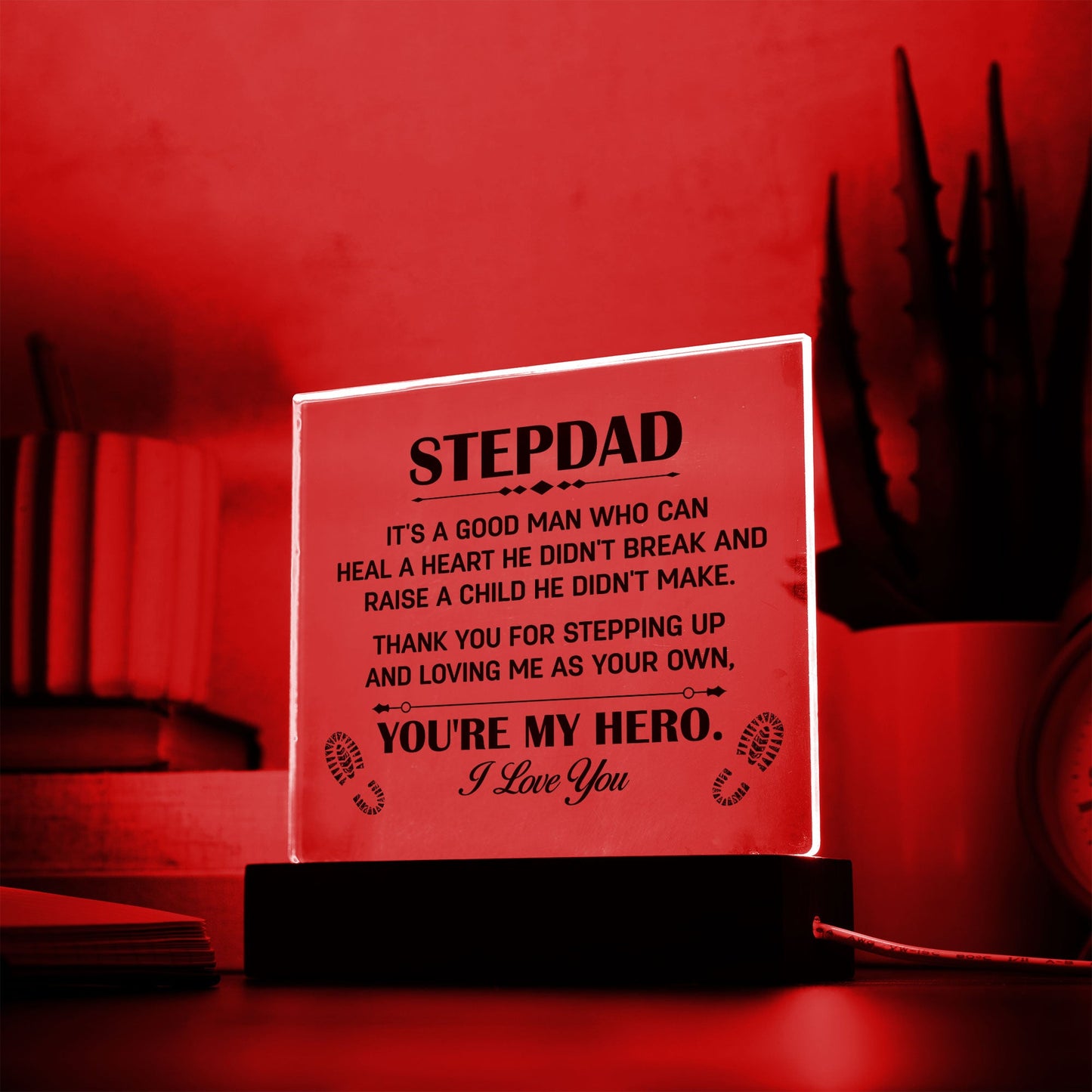 Gift for Stepdad Thank You for Steppig Up Acrylic Plaque