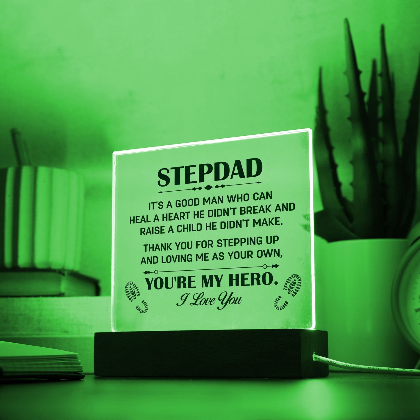 Gift for Stepdad Thank You for Steppig Up Acrylic Plaque