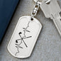 Golf Clubs Heartbeat Personalized Engraved Dog Tag Keychain