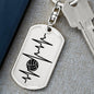 Volleyball Heartbeat Personalized Engraved Dog Tag Keychain