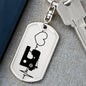 Love Sewing Quilting Personalized Engraved Dog Tag Keychain