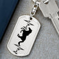 Horse Heartbeat Personalized Engraved Dog Tag Keychain