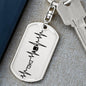 Football Dad Personalized Engraved Dog Tag Keychain