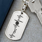 Volleyball Dad Personalized Engraved Dog Tag Keychain