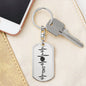 Volleyball Dad Personalized Engraved Dog Tag Keychain