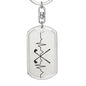 Golf Clubs Heartbeat Personalized Engraved Dog Tag Keychain