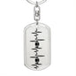 Football Heartbeat Personalized Engraved Dog Tag Keychain