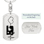 Love Sewing Quilting Personalized Engraved Dog Tag Keychain