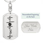 Volleyball Dad Personalized Engraved Dog Tag Keychain