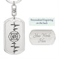 Firefighter Personalized Engraved Dog Tag Keychain
