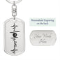 Gift for Dad Basketball Personalized Dog Tag Keychain