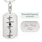 Football Dad Personalized Engraved Dog Tag Keychain