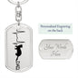 Ferret Dad Personalized Engraved Dog Tag Keychain