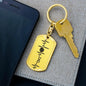 Volleyball Dad Personalized Engraved Dog Tag Keychain