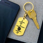 Volleyball Heartbeat Personalized Engraved Dog Tag Keychain