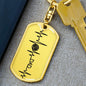 Volleyball Dad Personalized Engraved Dog Tag Keychain