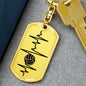Volleyball Heartbeat Personalized Engraved Dog Tag Keychain
