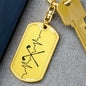 Golf Clubs Heartbeat Personalized Engraved Dog Tag Keychain