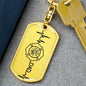 Firefighter Dad Personalized Engraved Dog Tag Keychain