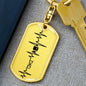 Football Dad Personalized Engraved Dog Tag Keychain