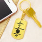 Volleyball Heartbeat Personalized Engraved Dog Tag Keychain