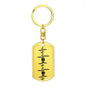Football Heartbeat Personalized Engraved Dog Tag Keychain