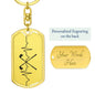 Golf Clubs Heartbeat Personalized Engraved Dog Tag Keychain