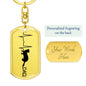 Ferret Dad Personalized Engraved Dog Tag Keychain