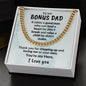 Bonus Dad Thanks for Stepping Up Cuban Link Chain Necklace