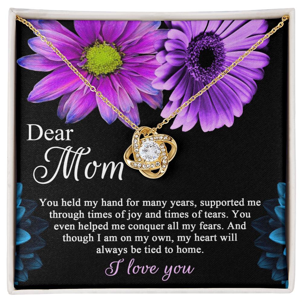 Gift for Mom-You Held My Hand for Many Yrears Dazzling Love Knot Necklace