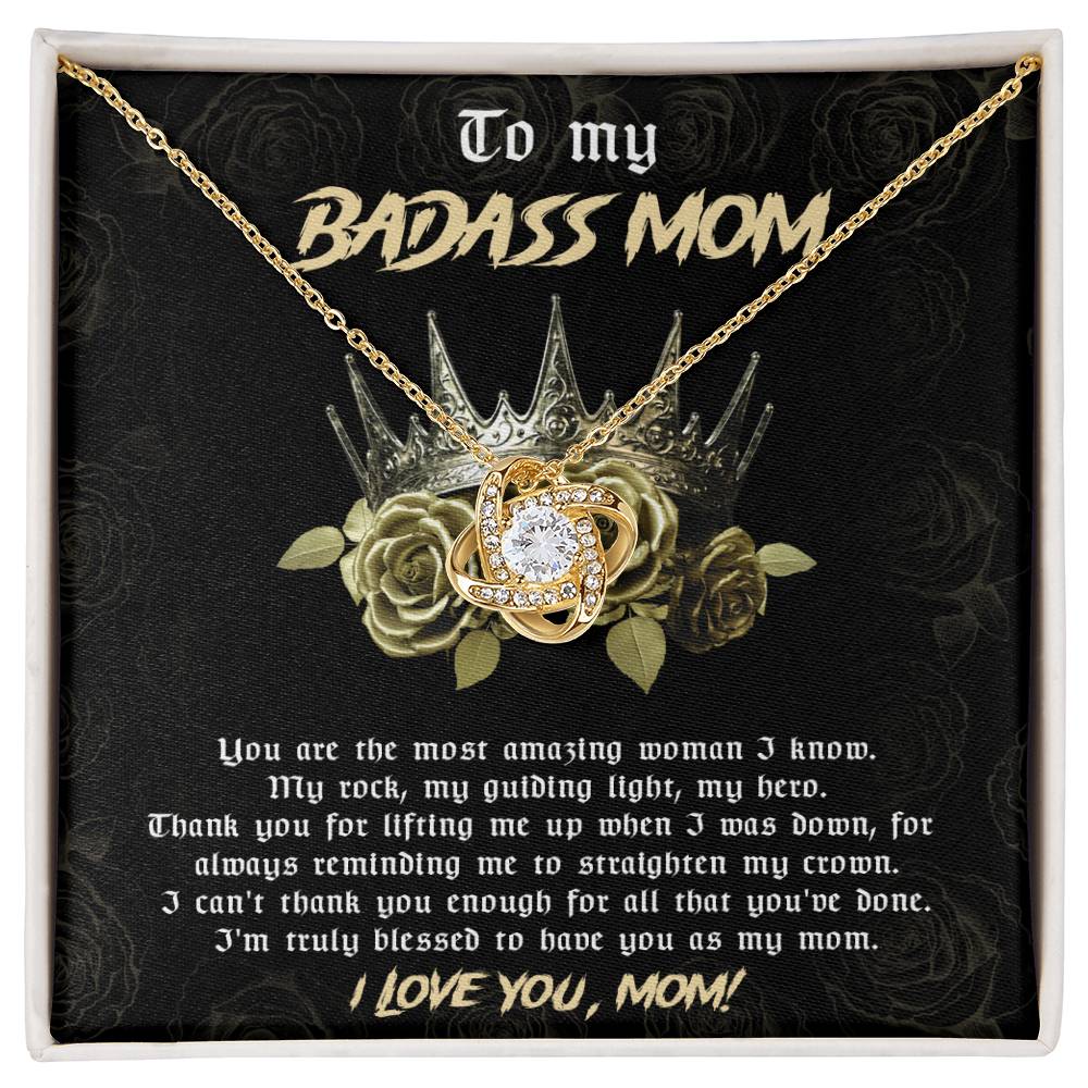Mom-Straighten My Crown Dazzling Love Knot Necklace