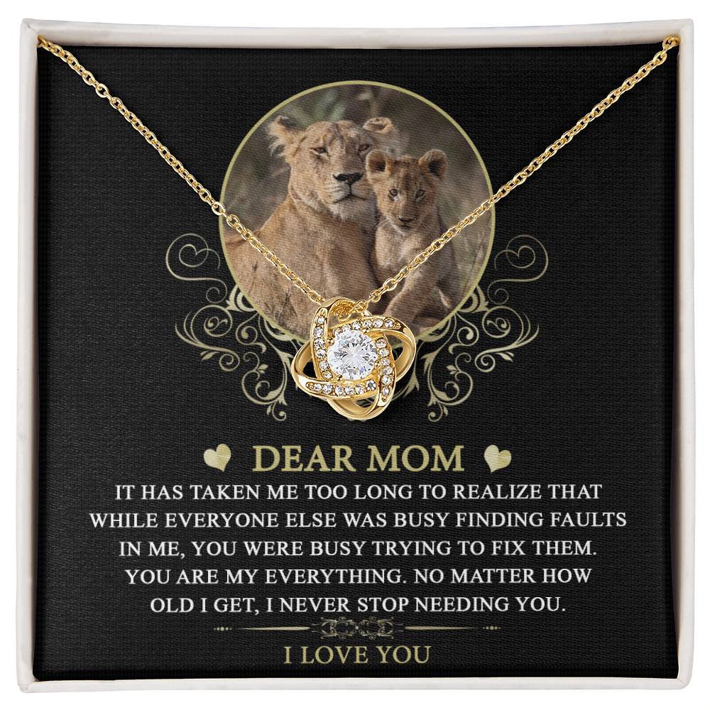 Mom-You are My Everything Dazzling Love Knot Necklace