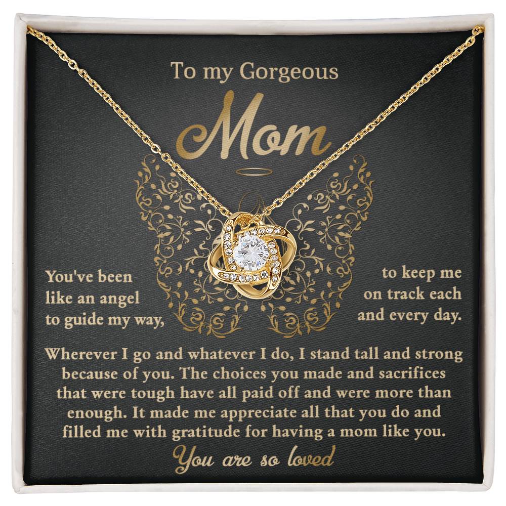 Mom-You Have Been Like An Angel Dazzling Love Knot Necklace