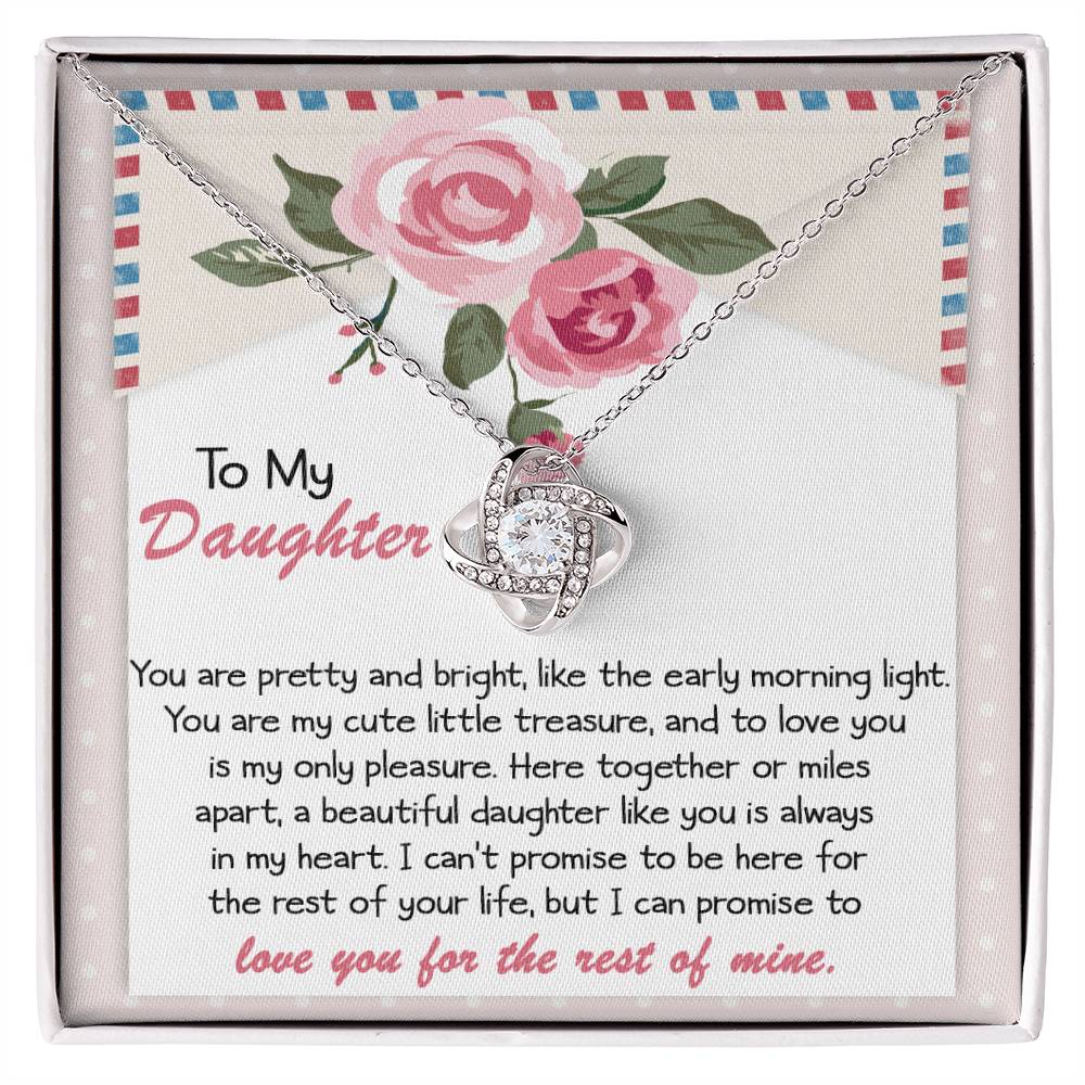 Daughter Gift I Love You to Infinity and Beyond Dazzling Love Knot Necklace