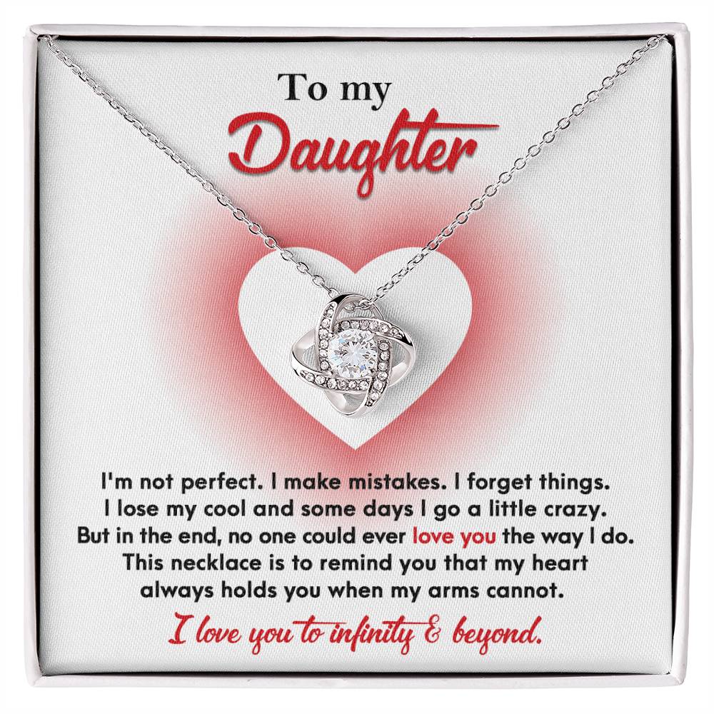 Daughter-Infinity And Beyond Dazzling Love Knot Necklace