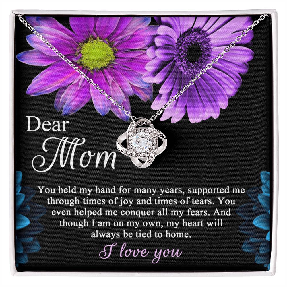 Gift for Mom-You Held My Hand for Many Yrears Dazzling Love Knot Necklace