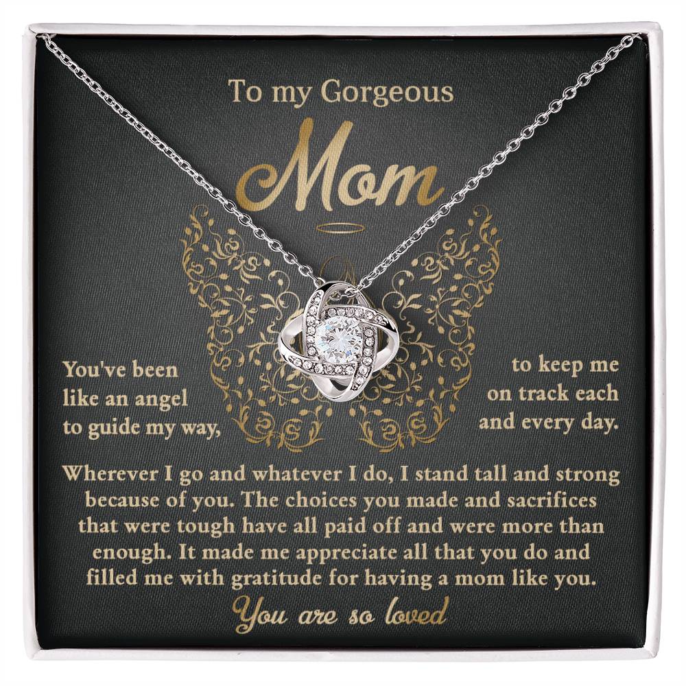 Mom-You Have Been Like An Angel Dazzling Love Knot Necklace