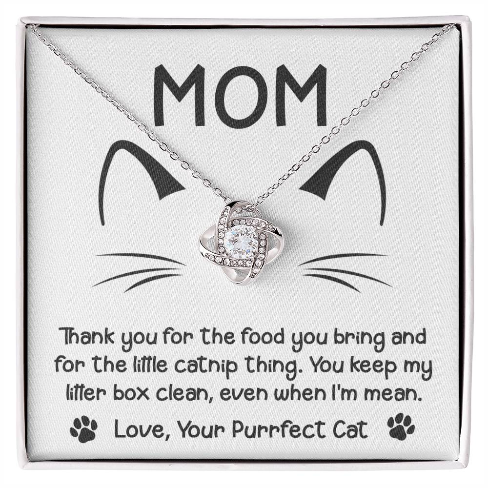 Gift for Cat Mom-When I'm Mean Dazzling Love Knot Necklace