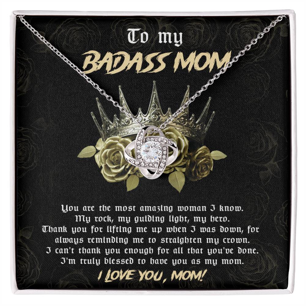 Mom-Straighten My Crown Dazzling Love Knot Necklace