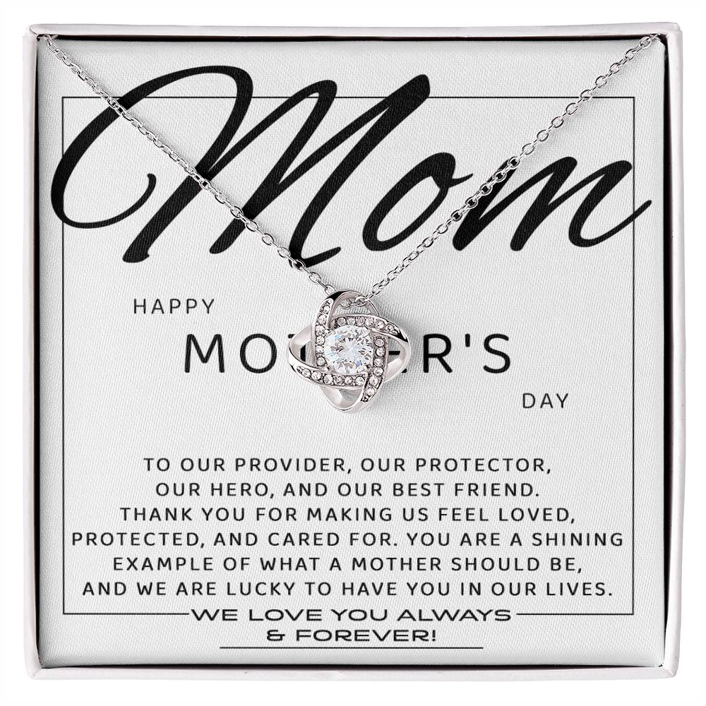Mom-Our Best Friend Dazzling Love Knot Necklace