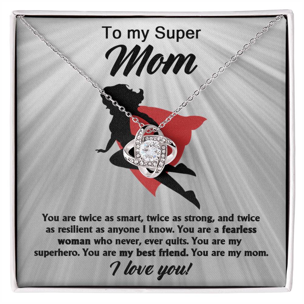 Mom-You are A Fearless Woman Dazzling Love Knot Necklace