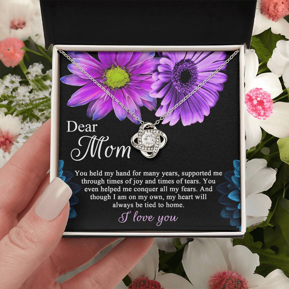 Gift for Mom-You Held My Hand for Many Yrears Dazzling Love Knot Necklace