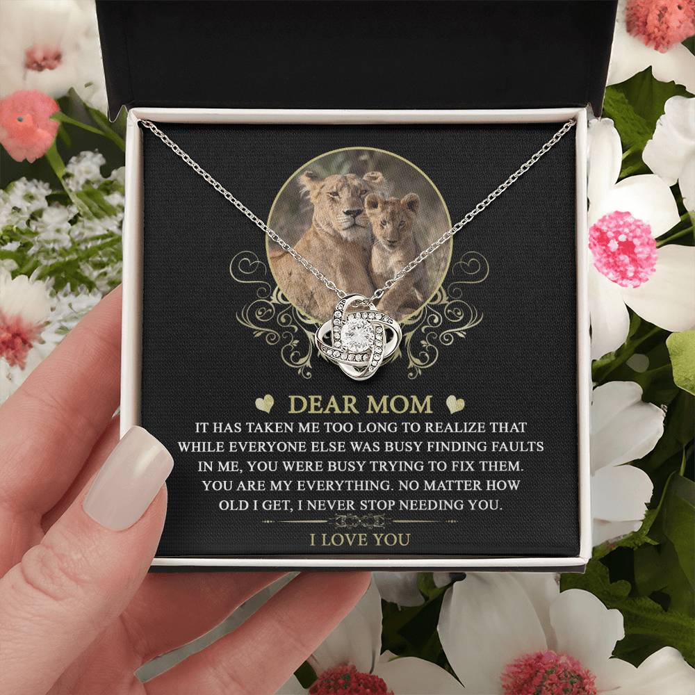 Mom-You are My Everything Dazzling Love Knot Necklace
