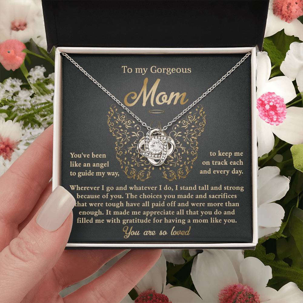 Mom-You Have Been Like An Angel Dazzling Love Knot Necklace