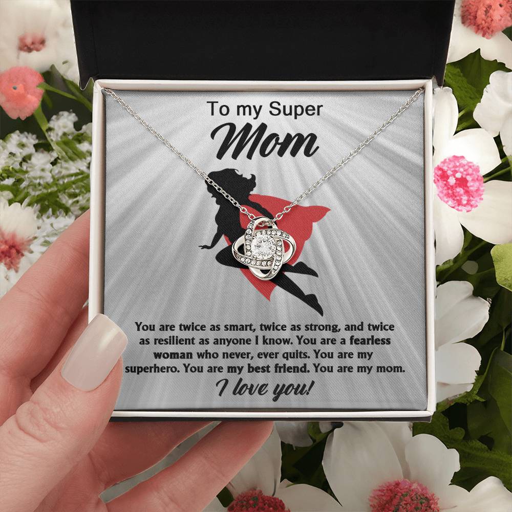 Mom-You are A Fearless Woman Dazzling Love Knot Necklace