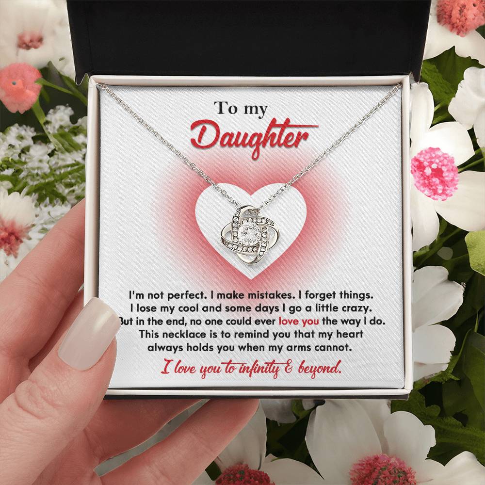 Daughter-Infinity And Beyond Dazzling Love Knot Necklace