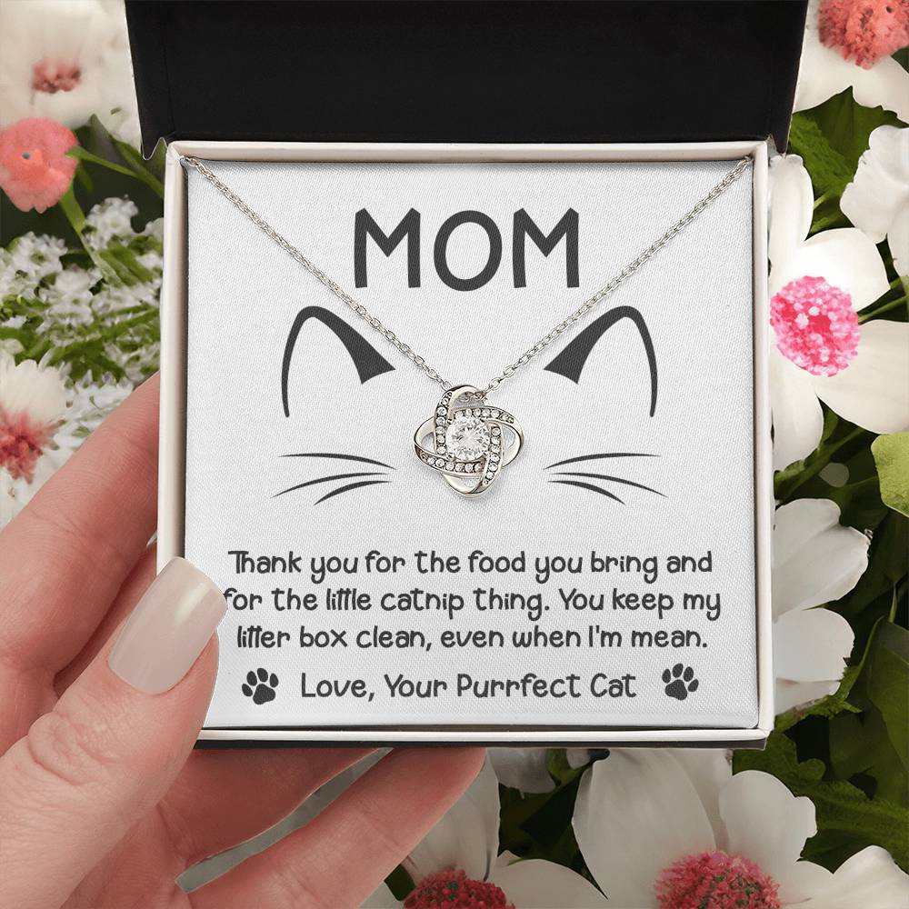 Gift for Cat Mom-When I'm Mean Dazzling Love Knot Necklace