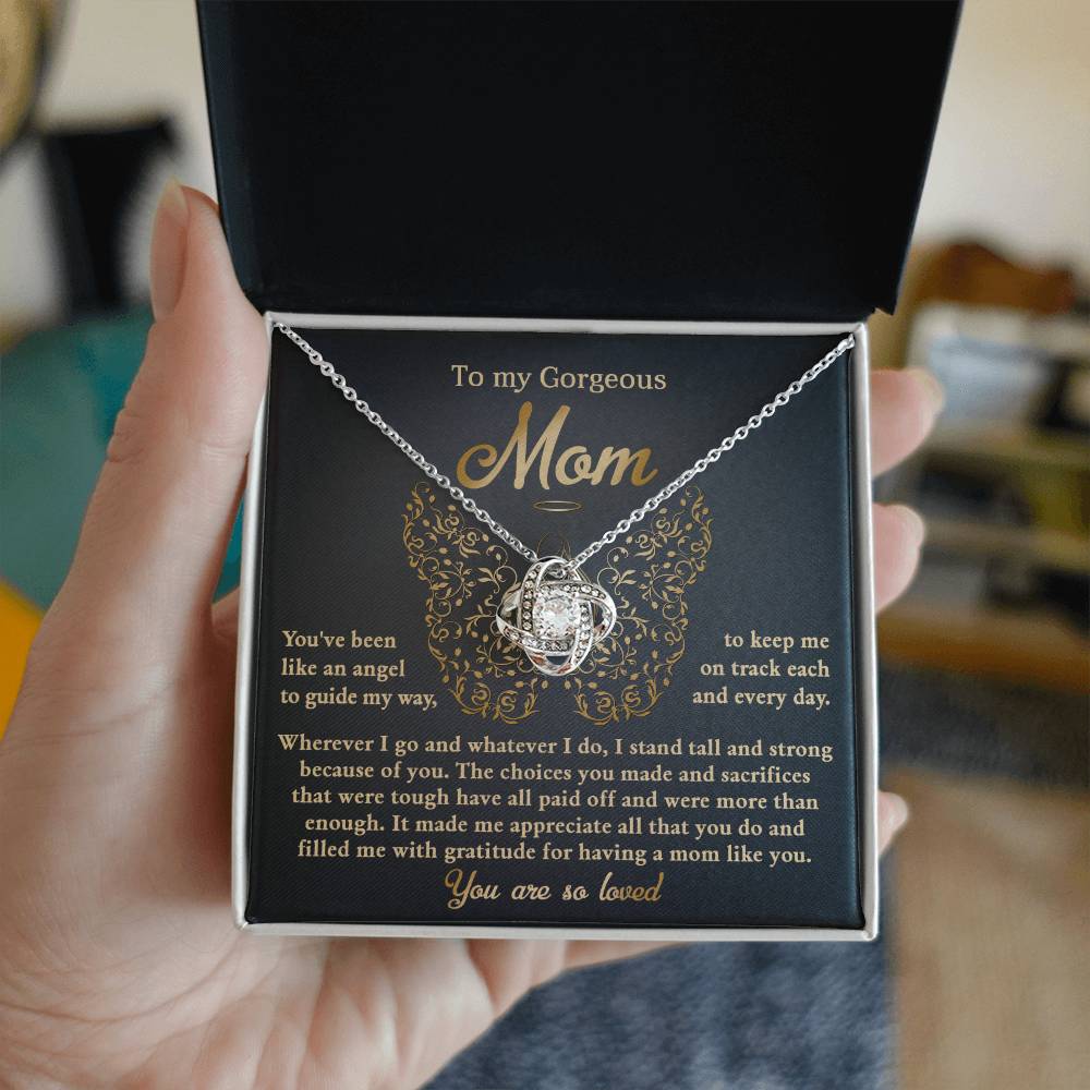 Mom-You Have Been Like An Angel Dazzling Love Knot Necklace