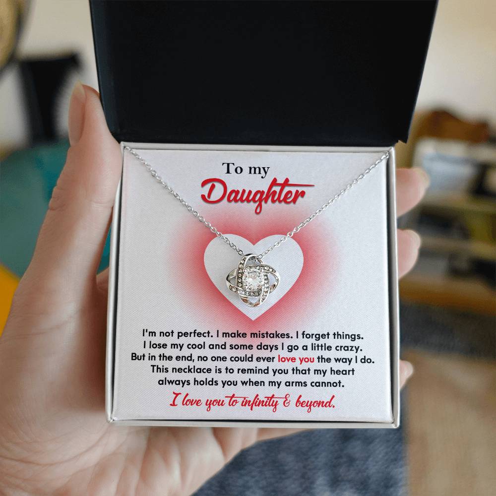 Daughter-Infinity And Beyond Dazzling Love Knot Necklace